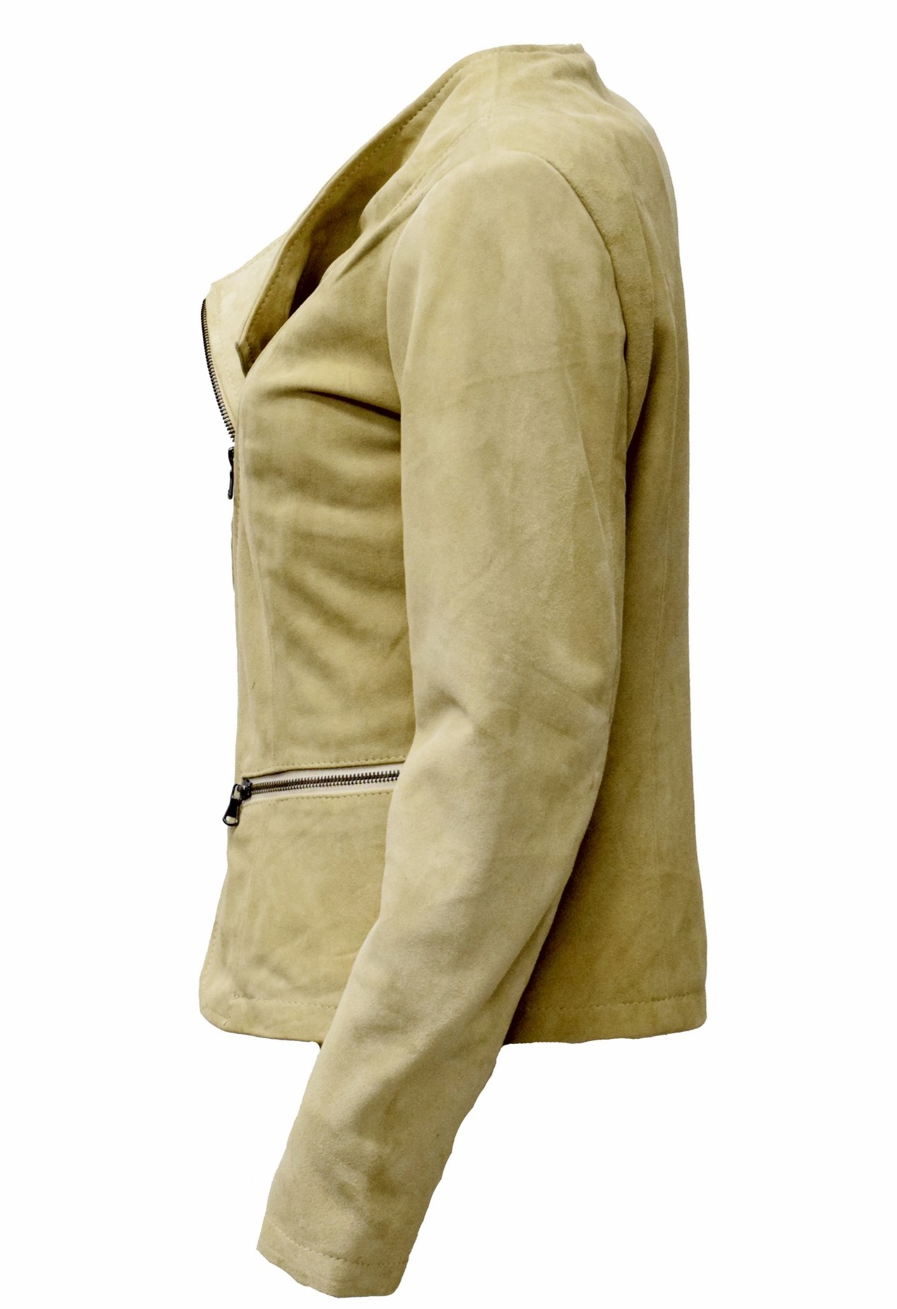Damen Lederjacke Minni in Cremebeige