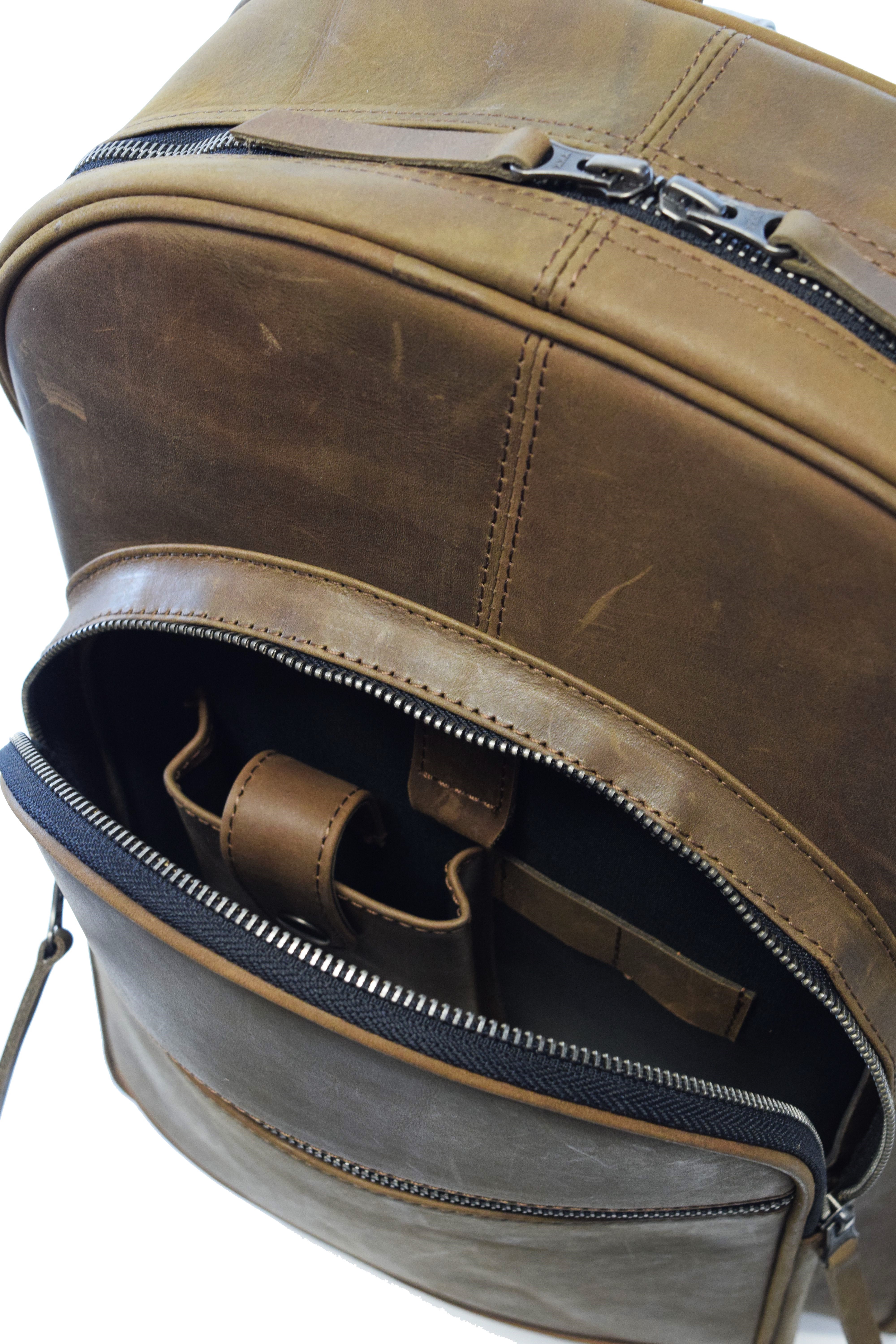 Leder Rucksack P1012