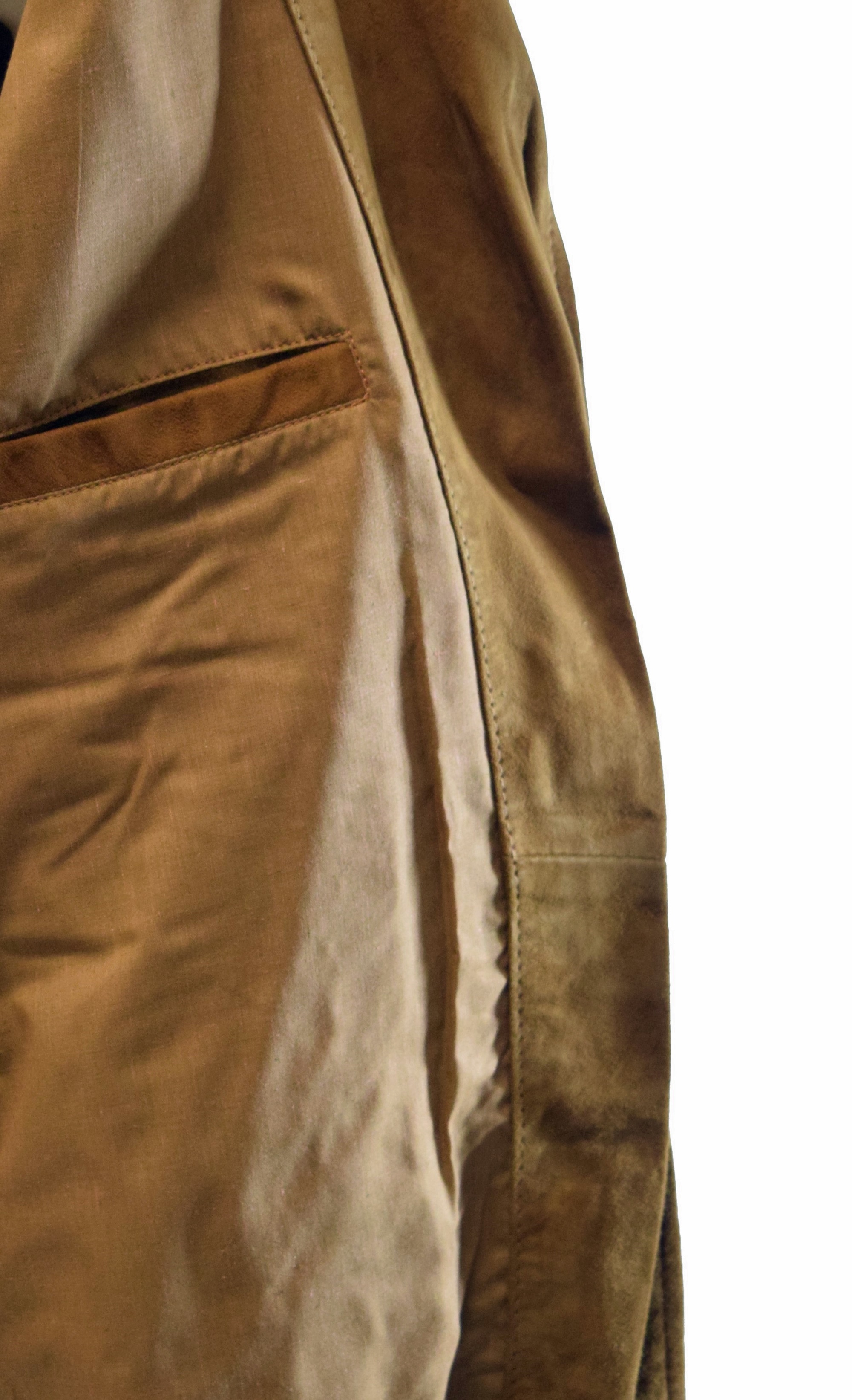 Damen Biker Ledermantel Una in Ziegenvelour Farbe Cognac