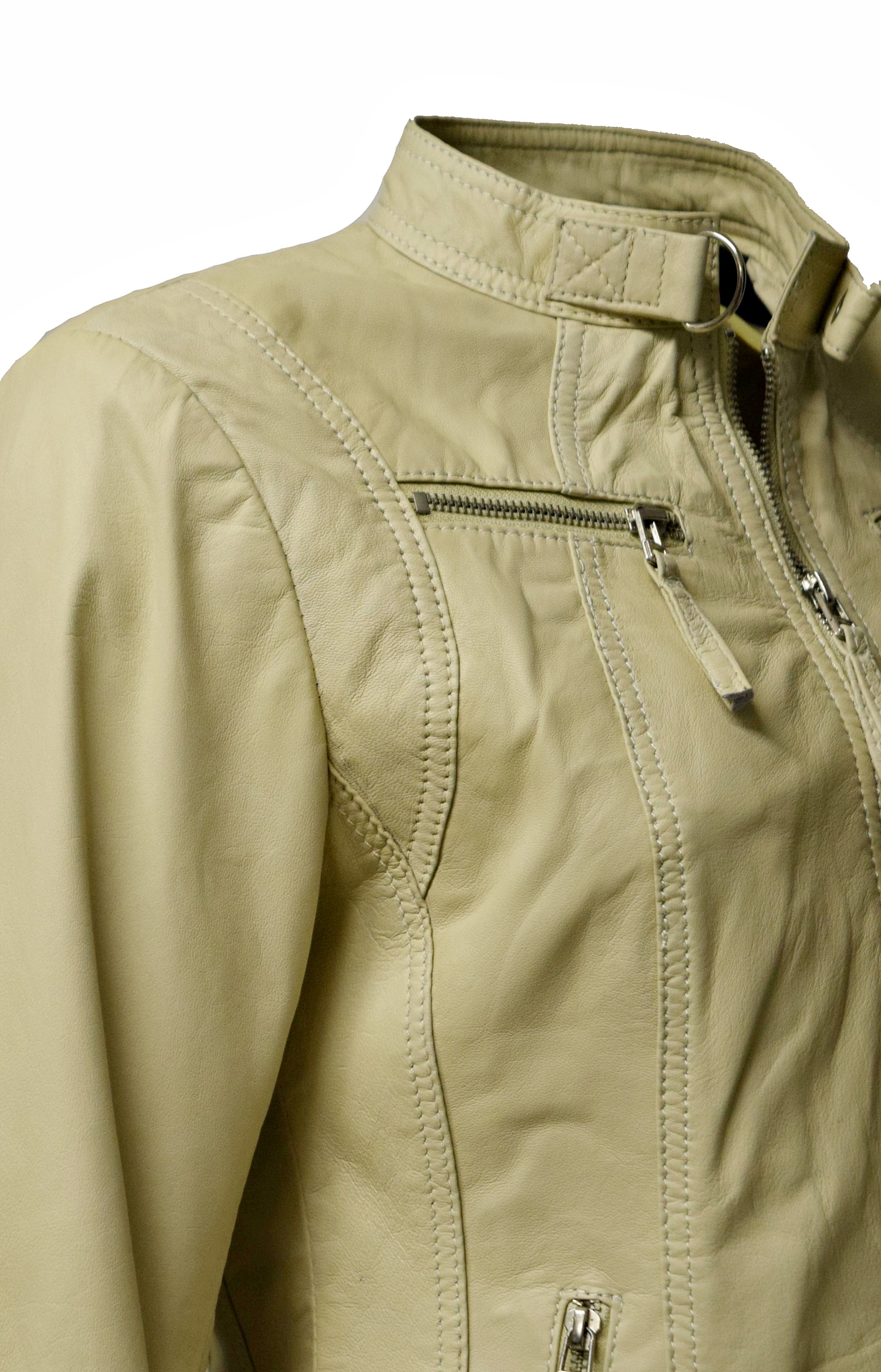 Damen Lederjacke Pia in Vanilla