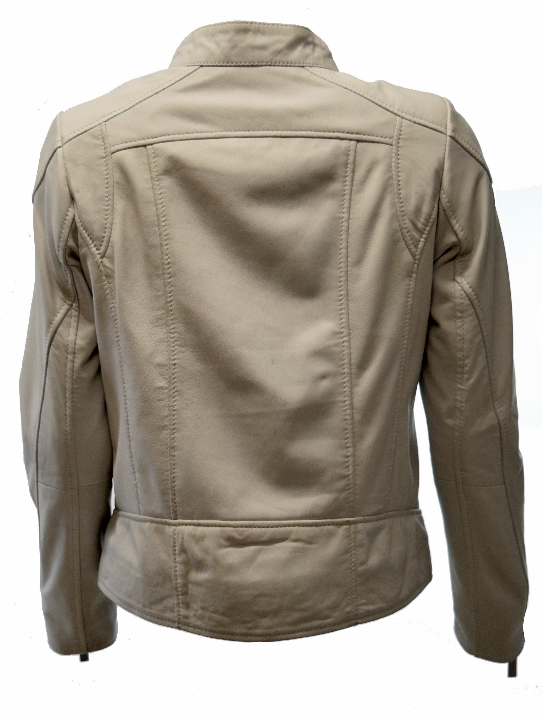 Damen Lederjacke Kimy gesteppt washed Cremeweiss