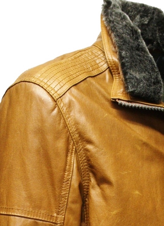 Trapper Herren Lederjacke "Arizona" in washed Cognac