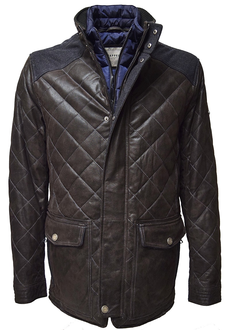 Trapper Herren Long Lederjacke "Lutz" in Dunkelbraun